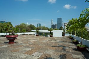 Terrace of Independence Palace in Ho-Chi-Minh-City